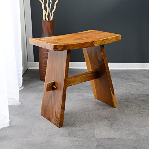 wohnfreuden Teak-Holz Hocker 50 cm Natur Dekoration braun lasiert rechteckig wohnfreuden Teak-Holz Hocker 50 cm Natur Dekoration braun lasiert rechteckig von wohnfreuden