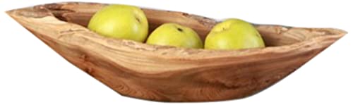 wohnfreuden Teakholz Schale braun oval 30 cm - Holzobstschale geschliffen Holzschale Deko von wohnfreuden