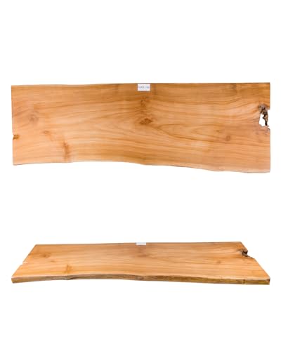 wohnfreuden Teakholz Waschtischplatte rechteckig 140 cm - Holzplatte aus Massivholz Badmöbel Holzplatte Unterschrank von wohnfreuden
