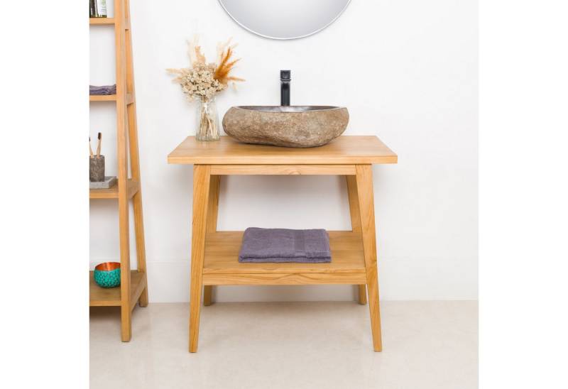 wohnfreuden Waschbeckenunterschrank Teakholz Waschtisch TITIN 80 cm wohnfreuden Waschbeckenunterschrank Teakholz Waschtisch TITIN 80 cm von wohnfreuden