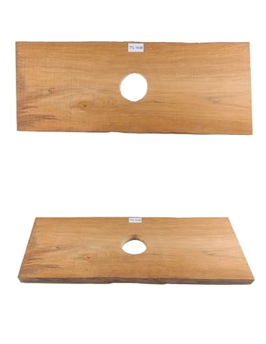 wohnfreuden Waschtischplatte Teak Holz ca 120-135 cm Natur Waschtisch Waschbecken von wohnfreuden