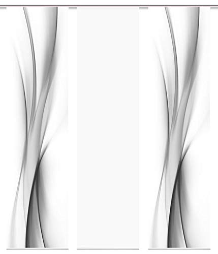 wohnfuehlidee 3er-Set Flächenvorhang | Deko Blickdicht | UFA | Höhe 245 cm | 2X Dessin /1x Uni transparent | Fb. grau/weiß wohnfuehlidee 3er-Set Flächenvorhang | Deko Blickdicht | UFA | Höhe 245 cm | 2X Dessin /1x Uni transparent | Fb. grau/weiß von wohnfuehlidee