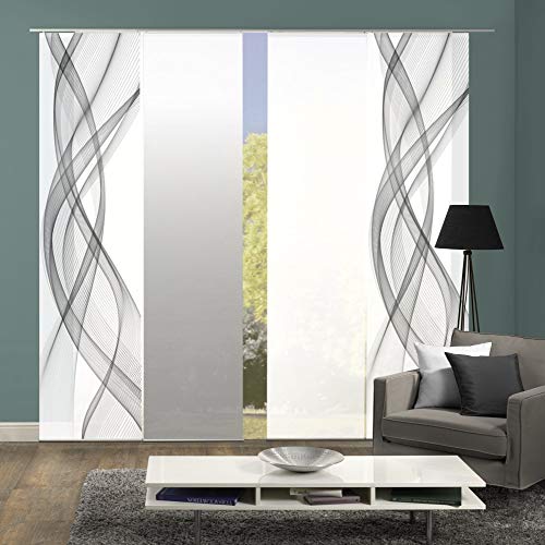 wohnfuehlidee 4er-Set Flächenvorhang, Deko Blickdicht, Mariella, Höhe 245 cm, 2X Dessin grau / 1x Uni weiß Blickdicht / 1x Farbverlauf grau wohnfuehlidee 4er-Set Flächenvorhang, Deko Blickdicht, Mariella, Höhe 245 cm, 2X Dessin grau / 1x Uni weiß Blickdicht / 1x Farbverlauf grau von wohnfuehlidee