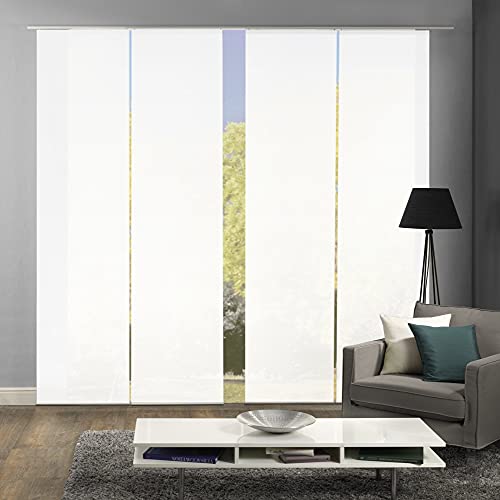 wohnfuehlidee 4er-Set Schiebegardine, 94601-701, Blickdicht Roma 4X Uni Weiss von wohnfuehlidee