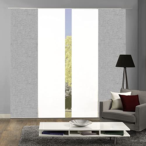 wohnfuehlidee 4er-Set Schiebevorhänge Marlies Blickdicht, Höhe 245 cm, Silber von wohnfuehlidee