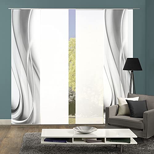 wohnfuehlidee 4er-Set Schiebevorhang, Deko Blickdicht, Franka (094148-0307), Höhe 245 cm, grau von wohnfuehlidee
