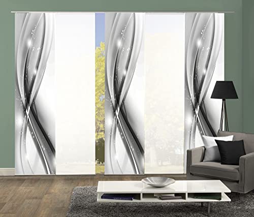 wohnfuehlidee 5er-Set Flächenvorhänge MALALAI Blickdicht/halbtransparent, Höhe 245 cm, grau wohnfuehlidee 5er-Set Flächenvorhänge MALALAI Blickdicht/halbtransparent, Höhe 245 cm, grau von wohnfuehlidee