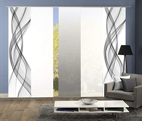 wohnfuehlidee 5er-Set Flächenvorhang, Deko Blickdicht, Mariella, Höhe 245 cm, 2X Dessin grau / 2X Uni weiß Blickdicht / 1x Farbverlauf grau wohnfuehlidee 5er-Set Flächenvorhang, Deko Blickdicht, Mariella, Höhe 245 cm, 2X Dessin grau / 2X Uni weiß Blickdicht / 1x Farbverlauf grau von wohnfuehlidee