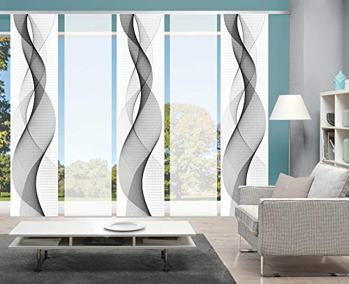 wohnfuehlidee 5er-Set Schiebegardine DILAILA, Blickdicht, Höhe 245 cm, grau wohnfuehlidee 5er-Set Schiebegardine DILAILA, Blickdicht, Höhe 245 cm, grau von wohnfuehlidee