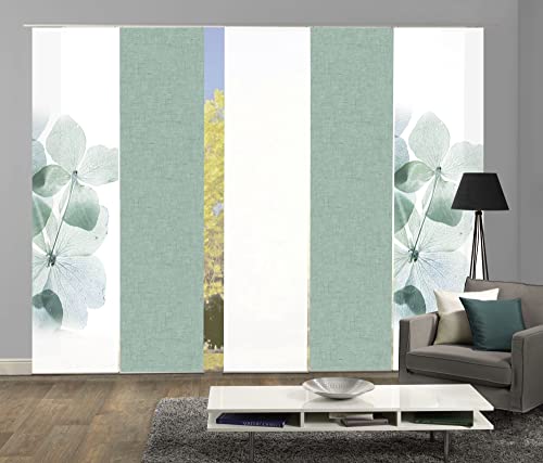 wohnfuehlidee 5er-Set Schiebegardinen Marcella Blickdicht, Höhe 245 cm, Mint von wohnfuehlidee
