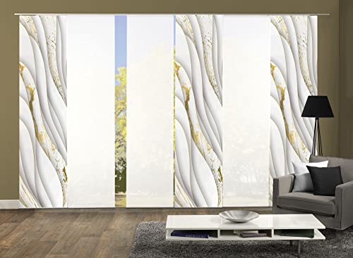 wohnfuehlidee 6er-Set Flächenvorhänge Marcia Blickdicht/halbtransparent, Höhe 245 cm, Gold von wohnfuehlidee