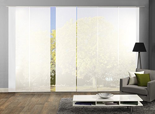 wohnfuehlidee 6er-Set Flächenvorhänge ROM transparent Uni Weiss von wohnfuehlidee