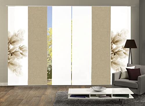 wohnfuehlidee 6er-Set Schiebegardinen MALENKA Blickdicht, Höhe 245 cm, Sand von wohnfuehlidee