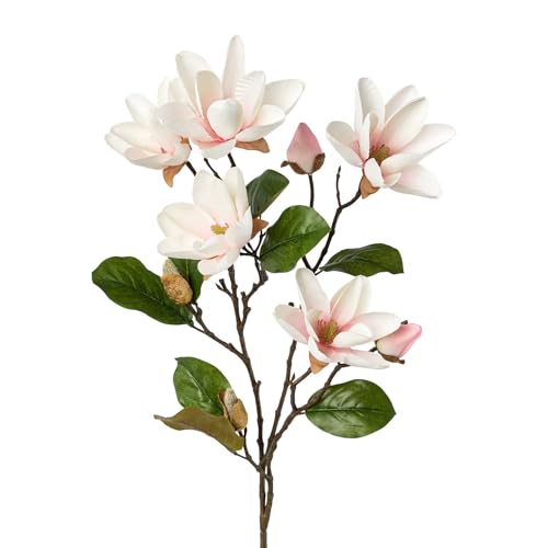 wohnfuehlidee Kunstblume Magnolie - Farbe: Hellrosa - Gesamthöhe: ca. 90 cm - von wohnfuehlidee