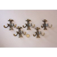 5 Kleine Haken Messing, Messinghaken, Kleiderhaken Stall, Garderobenhaken Pferdestall, Geschenk Reiter Texas Cowboys Ranch Rodeo Vintage von wohnraumformer