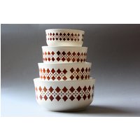 Schalen Antik, Schüssel Set, 4 Keramikschalen Vintage, Ddr Keramik Schalen Antik, Schüssel Set, 4 Keramikschalen Vintage, Ddr Keramik von wohnraumformer