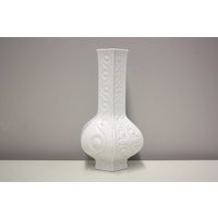 Schumann Arzberg Vase, Blumenvase Vintage Op-Art, Bavaria Germany Relief, 1076 23 von wohnraumformer
