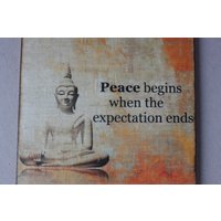 Untersetzer, Glasuntersetzer "Peace Begins..buddha Deko von wohnraumformer