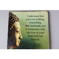 Untersetzer "Understand", Yoga Sinnspruch Glasuntersetzer, Buddha Text, Shiva Deko von wohnraumformer