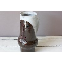studio Keramik Krug Gesicht, Milchkrug, Keramikkrug, Saftkrug, Vase, Handmade Germany Vintage von wohnraumformer