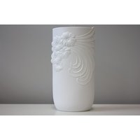 xl 30, 5cm Ak Kaiser Biskuitporzellan Bisquit Vase Blumenrelief Design M. Frey 746, 70Er/Hochzeitsgeschenk von wohnraumformer