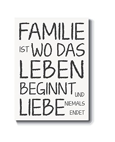 Bild/Poster: Familie ist wo das Leben beginnt und Liebe niemals endet, Druck Print ungerahmt, Wandbild A4 von wohnstil
