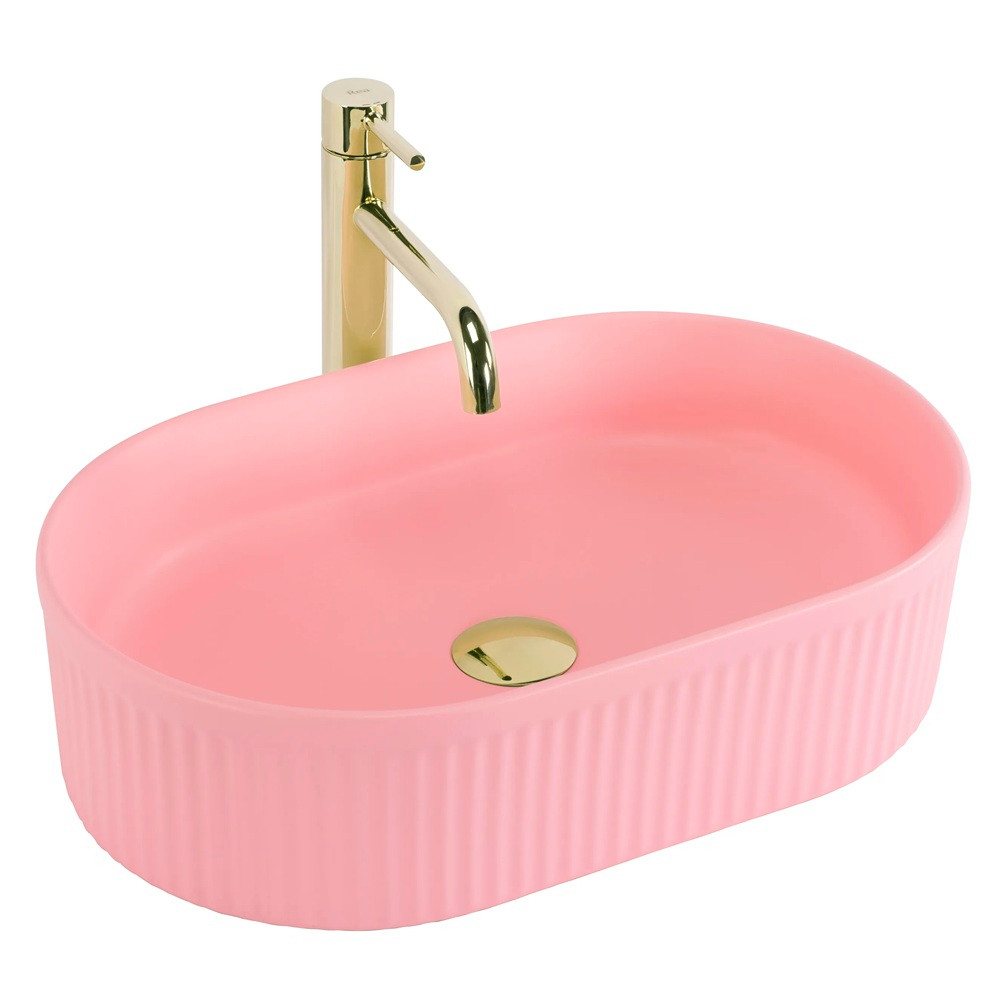 wohnwerk.idee Aufsatzwaschbecken Waschbecken Waschtisch Bunt Blau Pink Matt Design von wohnwerk.idee