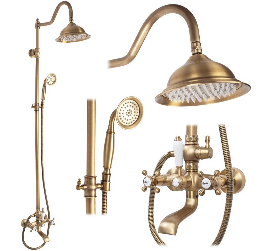 wohnwerk.idee Duschsystem Dusche Antik Retro Gold Matt Schwarz Regendusche mit Handbrause wohnwerk.idee Duschsystem Dusche Antik Retro Gold Matt Schwarz Regendusche mit Handbrause von wohnwerk.idee