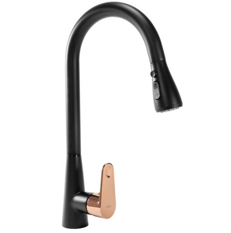 wohnwerk.idee Küchenarmatur Wasserhahn Küche ausziehbar Gold Matt Gebürstet Schwarz Chrom Mild von wohnwerk.idee