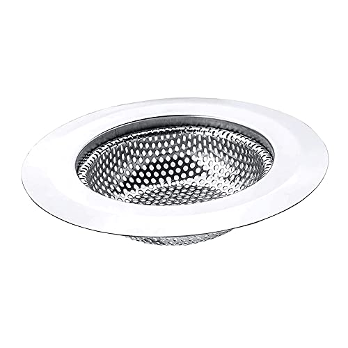 Abflusssieb Waschbecken Küchenspülensieb aus Edelstahl, Küchen Spüle Filter Sieb Filterspülwerkzeug Verhindern Verstopfung Haltbare Korbabläufe Abflusssieb, Breiter Rand Spülensieb (11.5CM) von wojonifuiliy