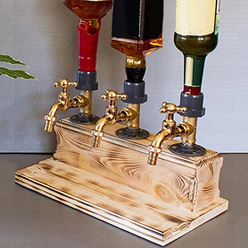 wojonifuiliy Multifunktion-Whisky-Spender/Getränkestations-Spender - Whiskey Holz Wasserspender Wasserhahn Form für Party Abendessen Bars und Getränkestationen Home Bar Alkohol, Scotch, Bourbon (A) von wojonifuiliy