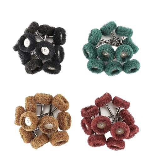 woleyuu 40/80 PCS Mini Bohrer Schleifbürste Nylonfaser Polierscheibe 3mm Schaft Zubehör Werkzeuge Glas Metall Polieren(40pcs) von woleyuu