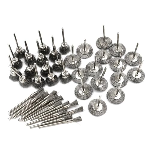 woleyuu 45 stücke 60 Stücke Mini Stahldrahtbürsten Drehwerkzeug for Bohrer Polieren Schleifscheibe Kleine Bürstenzubehör(45pcs) von woleyuu