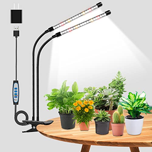 wolezek Pflanzenlampe LED, Vollspektrum Wachstumslampen für Pflanzen, 6000K Pflanzenlicht für Zimmerpflanzen, Pflanzenleuchte, Grow Light mit 5 Stufen Dimmbar, 6/12/16H Auto Timer von wolezek