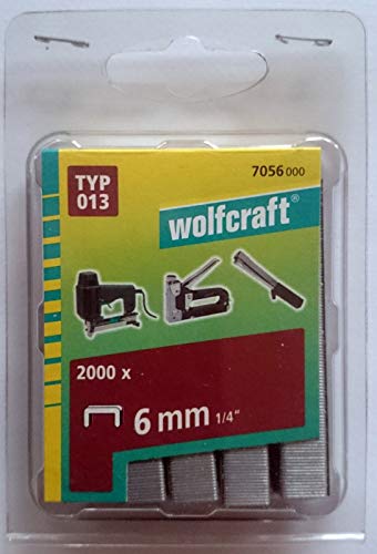 wolfcraft 2000 Breitrückenklammern, Typ 013 I 7056000 I Ideal zum Befestigen von Stoffen, Textilien und dünnen Holzleisten von wolfcraft