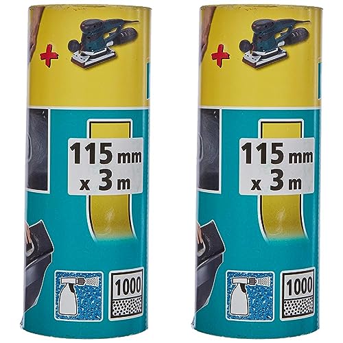 wolfcraft 5818000 Schleifpapier Rolle, Nass/Trocken, Korn 1000, grau (Packung mit 2) von wolfcraft