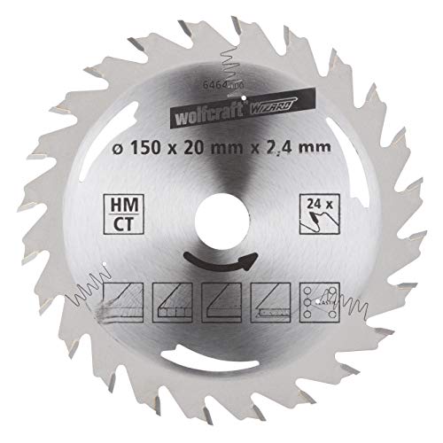 wolfcraft 6464000 HM-Kreissägeblatt, 24 Zähne Ø 150 x 20 x 2,4 von wolfcraft