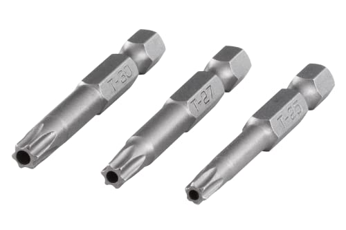 wolfcraft Bit-Set, TORX-mit-Bohrung (Größe 25/27 / 30), 3-tlg. I 1262000 I 3 Solid-Bits, 50 mm von wolfcraft