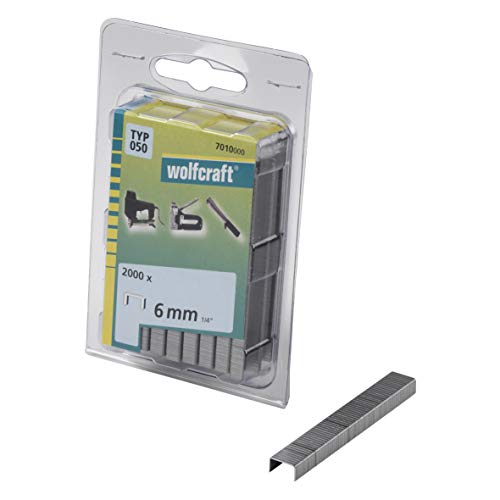 wolfcraft Breitrückenklammern, Typ 050, 6mm I 7010000 I Ideal zum Befestigen von Stoffen, Textilien und dünnen Holzleisten von wolfcraft