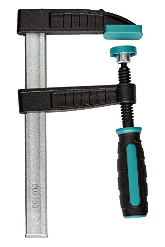 wolfcraft I SC 80 – 150 – Schraubzwinge I 3057000 I mit Wellenprofil verstärkte Spannarme aus Temperguss I Ausladung 80 mm I Spannweite 150 mm Silber von wolfcraft