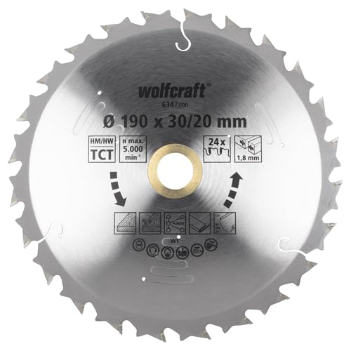 wolfcraft Kreissägeblatter für Akku-Handkreissägen 190x30/20 I 6347000 I schnelle, mittelgrobe Schnitte wolfcraft Kreissägeblatter für Akku-Handkreissägen 190x30/20 I 6347000 I schnelle, mittelgrobe Schnitte von wolfcraft