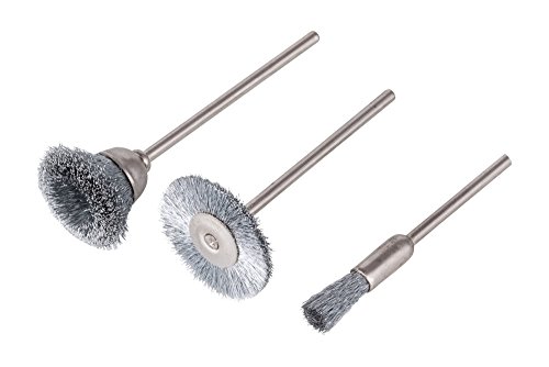 wolfcraft Stahldraht Minibürsten Set 3-teilig - Scheibenbürste Ø 20mm, Topfbürste, Ø 15mm, Pinselbürste Ø 5mm, für Bohrmaschinen Metall, Blech, Stein und Holz - zum Entrosten und Reinigen 2114000 wolfcraft Stahldraht Minibürsten Set 3-teilig - Scheibenbürste Ø 20mm, Topfbürste, Ø 15mm, Pinselbürste Ø 5mm, für Bohrmaschinen Metall, Blech, Stein und Holz - zum Entrosten und Reinigen 2114000 von wolfcraft