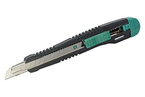 wolfcraft Standard-Abbrechklingen-Messer 9 mm I 4141000 I Kunststoffmesser mit Metallführung von wolfcraft