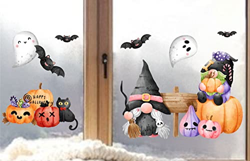 wolga-kreativ Fenstersticker Fensterbilder Glasdekorfolie Motiv Fensterfolie Fenstertattoo Herbst Halloween Wichtel Gnom Kürbis Aufkleber Sticker Fenster Küche Wohnzimmer wiederverwendbar von wolga-kreativ