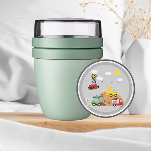 wolga-kreativ Personalisiertes Müslibecher to Go - Mepal Müslibecher, Joghurtbecher to Go für Kinder, Baustelle Auto Design, Geschenk zur Einschulung, Schule & Kindergarten mit Namen wolga-kreativ Personalisiertes Müslibecher to Go - Mepal Müslibecher, Joghurtbecher to Go für Kinder, Baustelle Auto Design, Geschenk zur Einschulung, Schule & Kindergarten mit Namen von wolga-kreativ