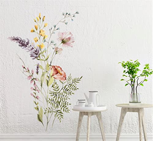 wolga-kreativ Wandtattoo Bordüre Mohnblume Lavendel Blumen Wandsticker Blumenwiese Gras Wandaufkleber Wohnzimmer Schlafzimmer Wanddeko XL von wolga-kreativ