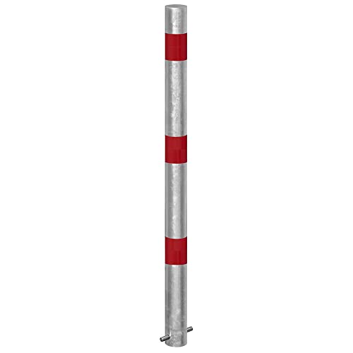 Absperrpfosten aus Stahl SPU 761 - zum Einbetonieren - Höhe ü. Flur: 900 mm, Ø 76 mm - Signalwirkung durch rote Reflexfolie - wolk von wolk