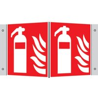 SafetyMarking Brandschutzschild Alu B150xH150 mm Winkel Feuerlöscher langnachleuchtend von wolk