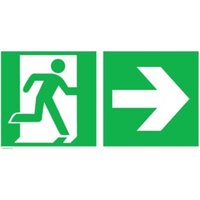 SafetyMarking Fluchtwegschild Folie B400xH200 mm Notausgang rechts mit Pfeil rechts von wolk