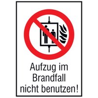 SafetyMarking Verbotsschild Folie B131xH185 mm Aufzug im Brandfall nicht benutzen SafetyMarking Verbotsschild Folie B131xH185 mm Aufzug im Brandfall nicht benutzen von wolk